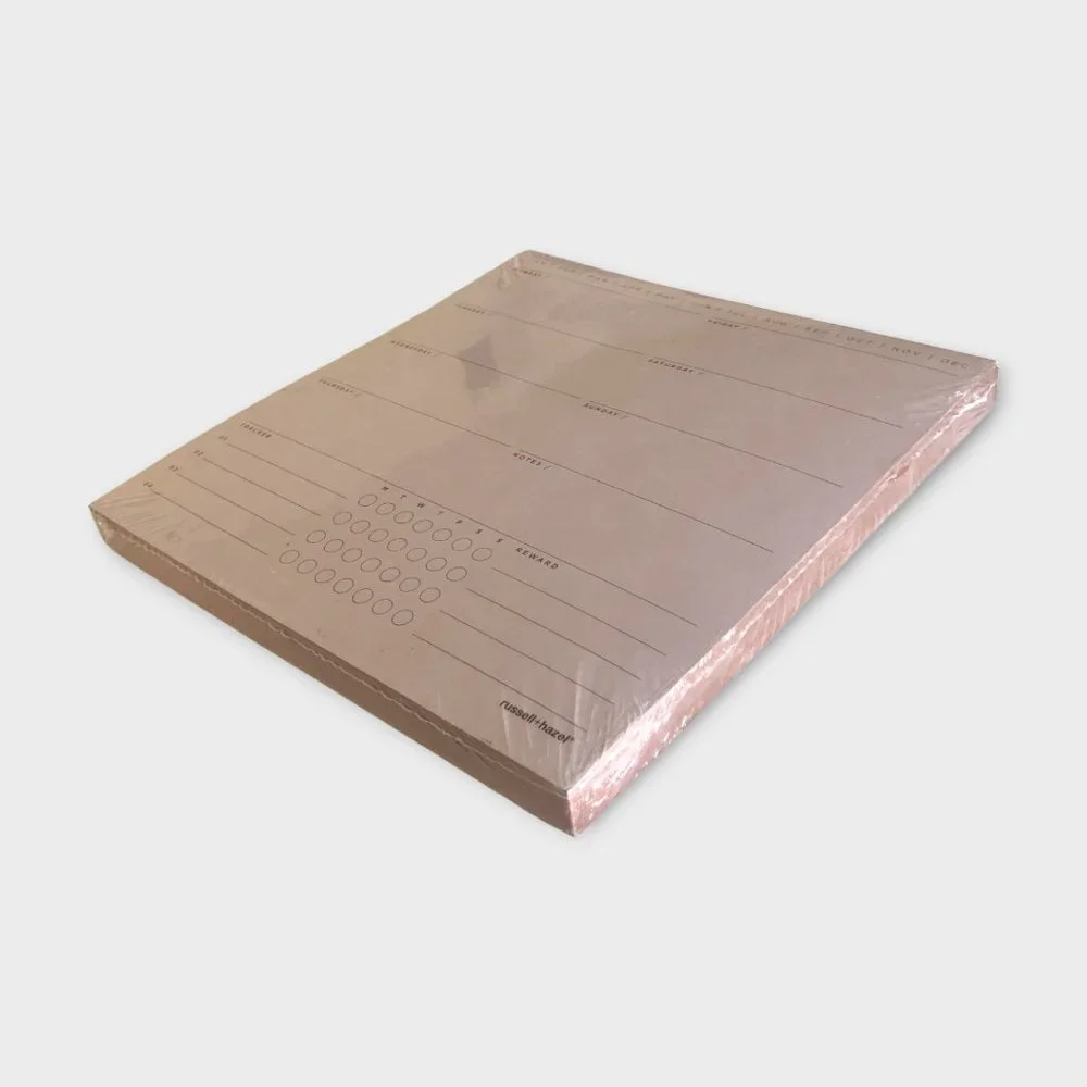 russel and hazel Undated Perpetual Planning Blush weekly planning desktop pad